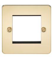 Knightsbridge Flat Plate 2G modular faceplate (Brass)